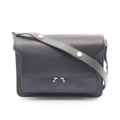 TRUNK トランク ミディアム ショルダーバッグ レザー ブラック ネイビー マルニ バッグ MARNI