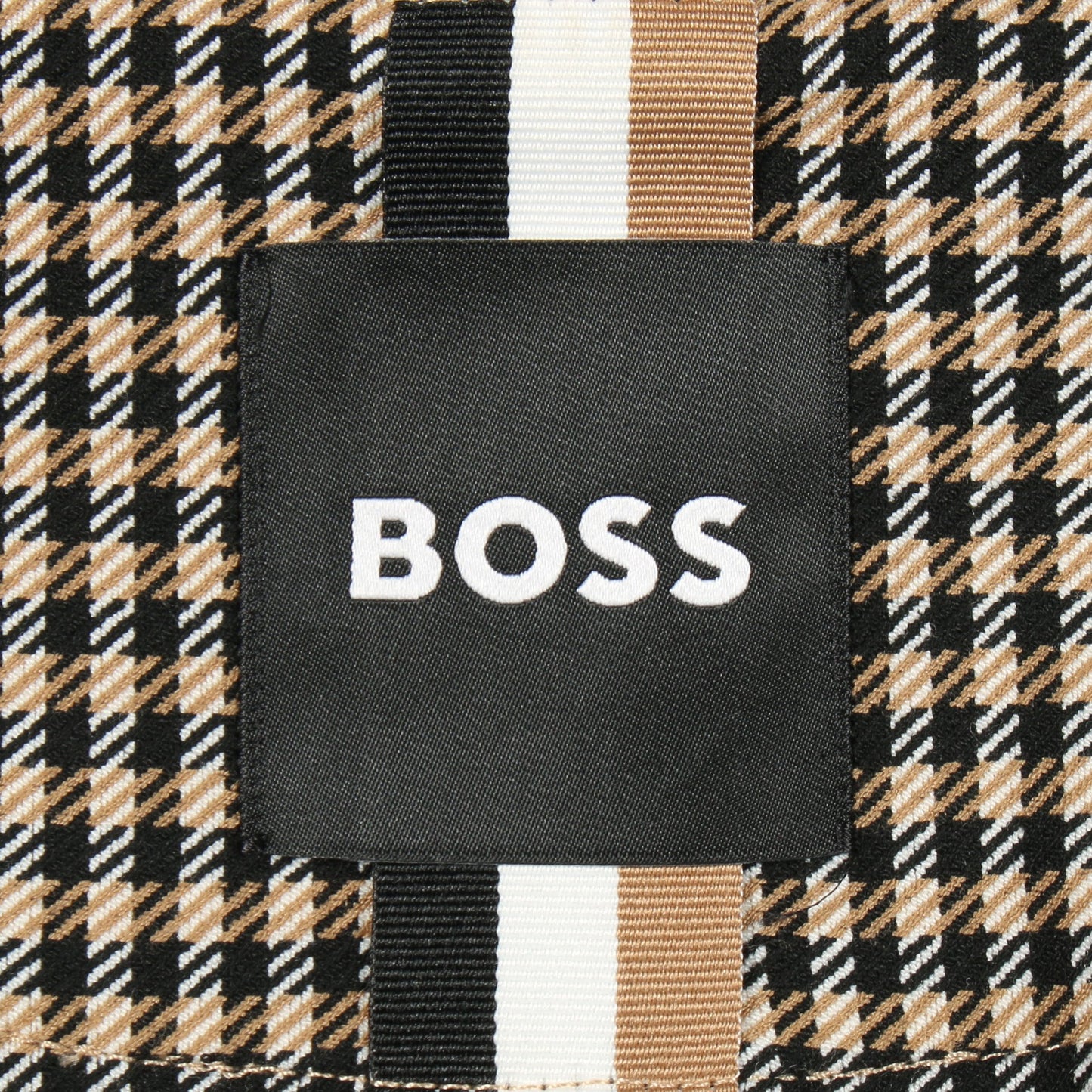 ジップアップ ブルゾン チェック レーヨン ブラック ブラウン ボス アウター BOSS