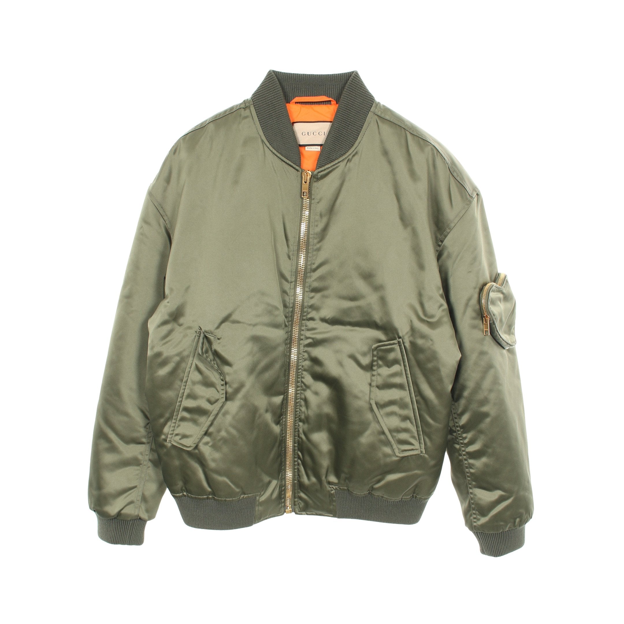 ARCUS CAELESRIS ボンバージャケット ハートポケット ナイロン カーキ