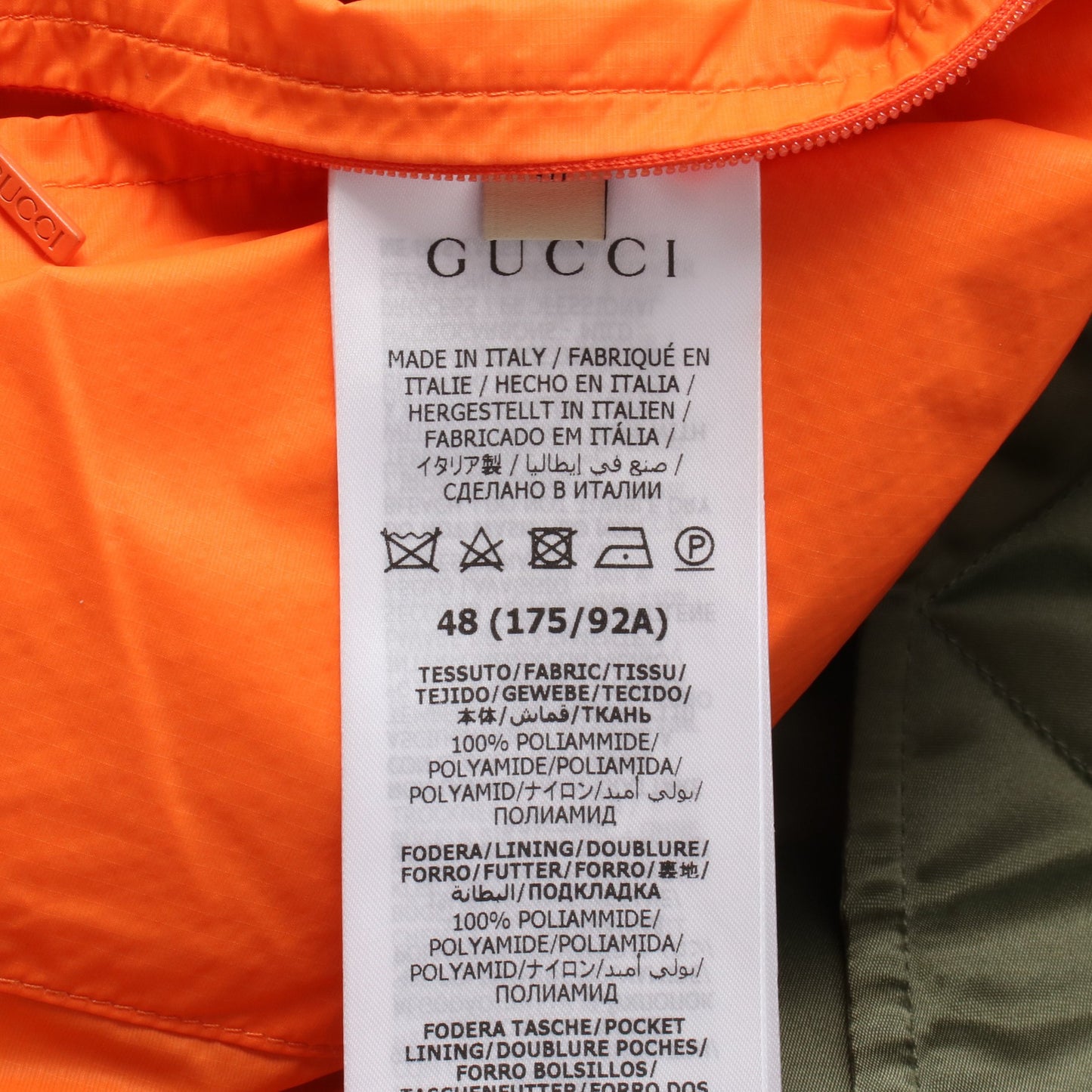 ARCUS CAELESRIS ボンバージャケット ハートポケット ナイロン カーキグリーン 中綿 グッチ アウター GUCCI