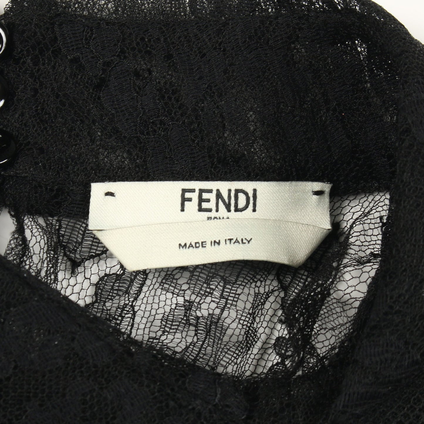 総レース ブラウス ナイロン コットン ブラック フェンディ トップス FENDI