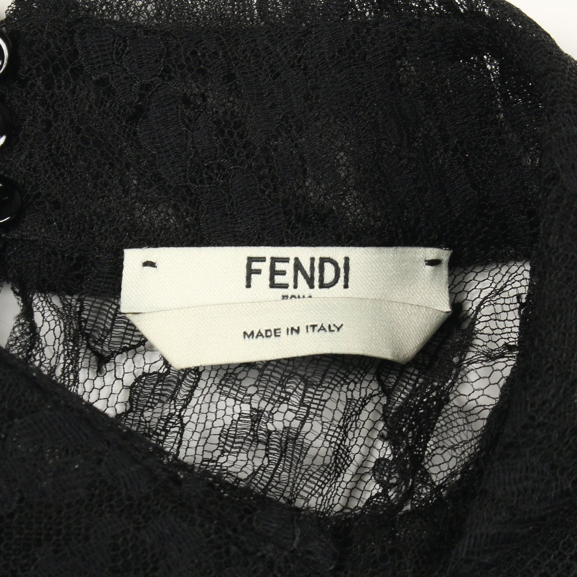 総レース ブラウス ナイロン コットン ブラック フェンディ トップス FENDI