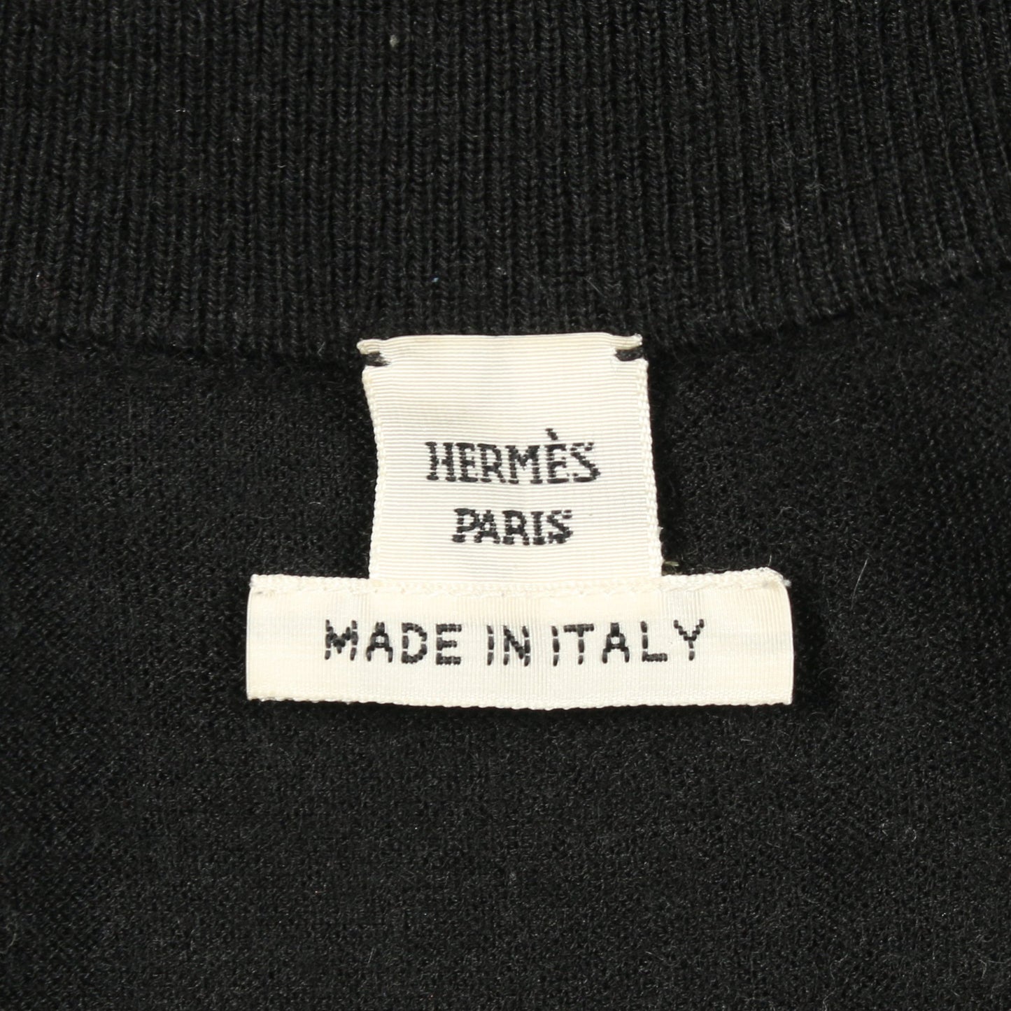ツイルレーヌ HARNAIS DE COUR ニット カシミヤ シルク ブラック イエローグリーン スカーフ切替 エルメス トップス HERMES