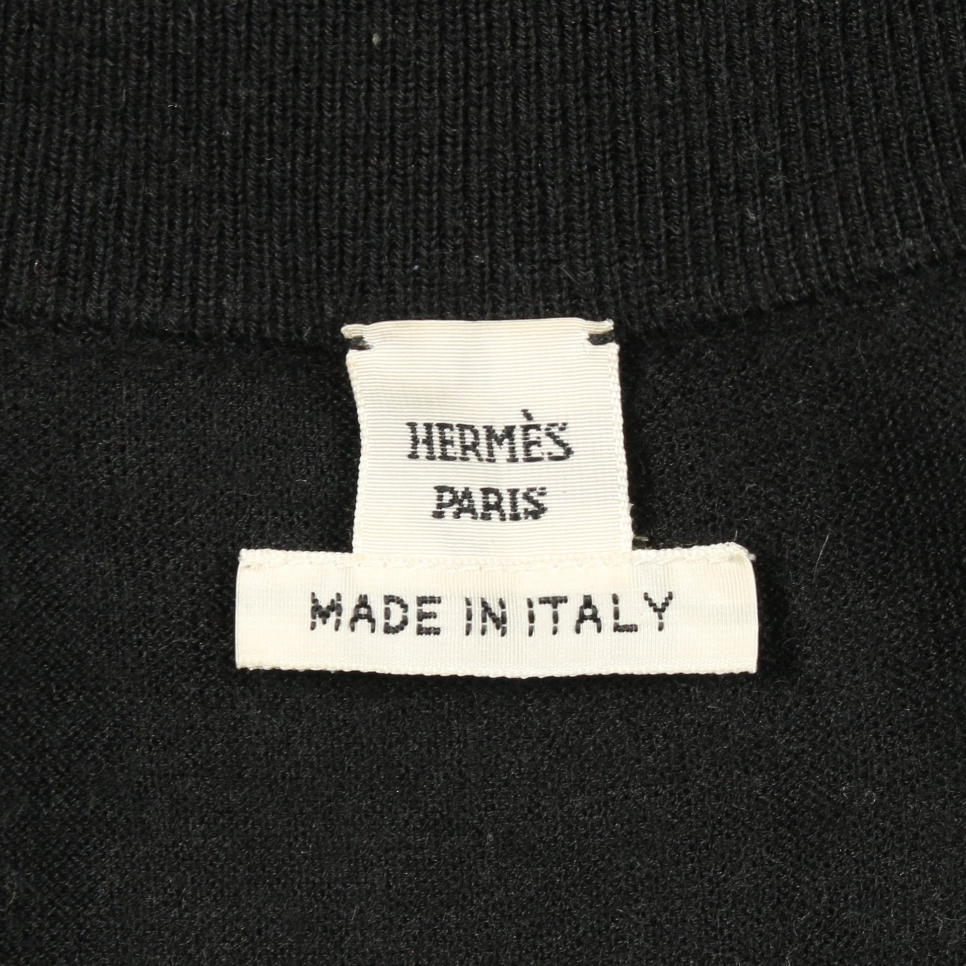 ツイルレーヌ HARNAIS DE COUR ニット カシミヤ シルク ブラック イエローグリーン スカーフ切替 エルメス トップス HERMES
