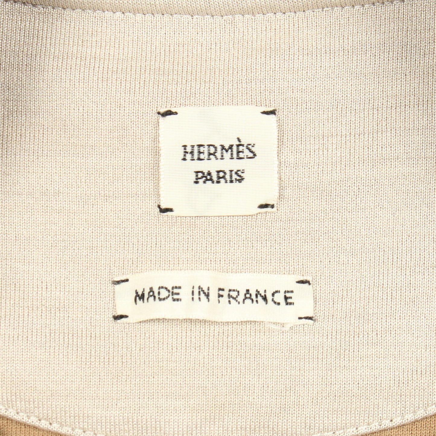 セリエワッペン 長袖Tシャツ コットン シルク グレーベージュ エルメス トップス HERMES