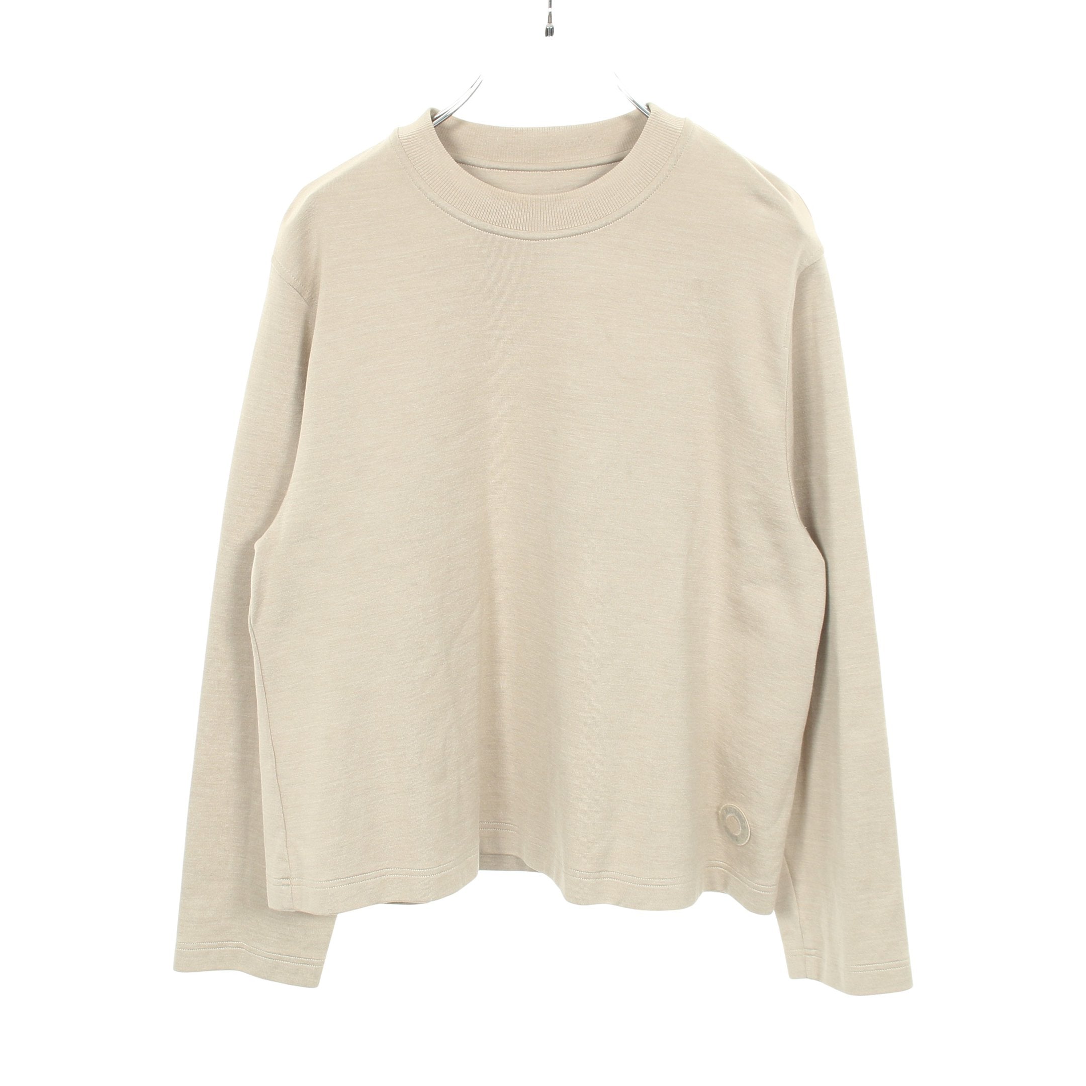 セリエワッペン 長袖Tシャツ コットン シルク グレーベージュ エルメス