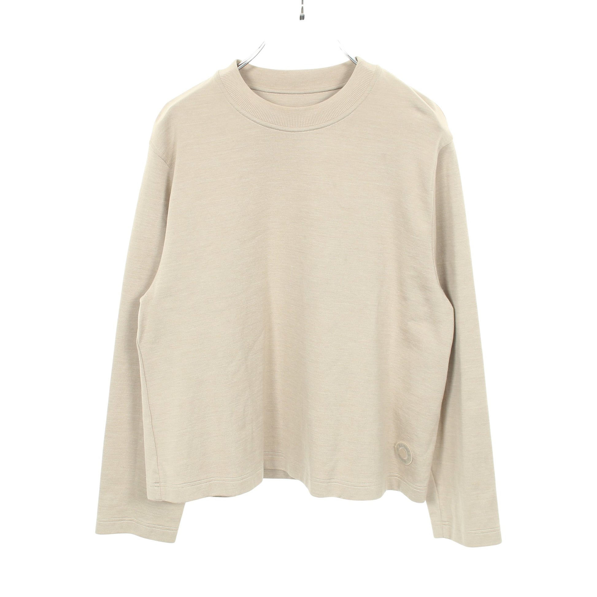 セリエワッペン 長袖Tシャツ コットン シルク グレーベージュ エルメス トップス HERMES