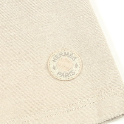 セリエワッペン 長袖Tシャツ コットン シルク グレーベージュ エルメス トップス HERMES