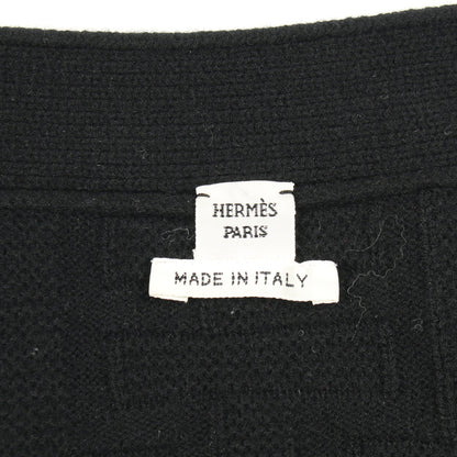H柄 カーディガン ウール ブラック エルメス トップス HERMES