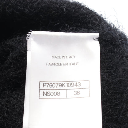 カメリア ニット クルーネック シルク カシミヤ ウール ブラック スパンコール シャネル トップス CHANEL
