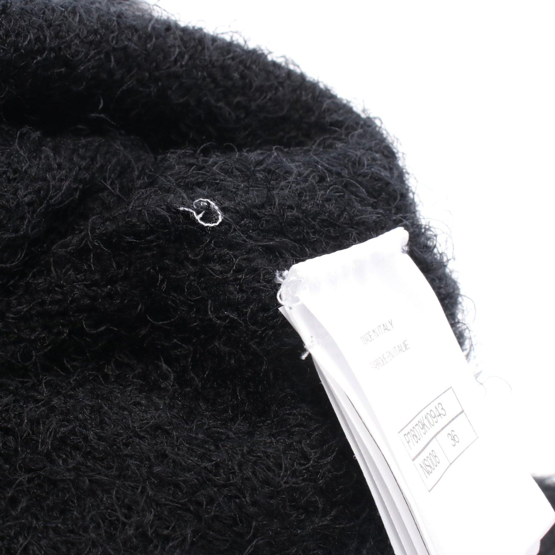 カメリア ニット クルーネック シルク カシミヤ ウール ブラック スパンコール シャネル トップス CHANEL