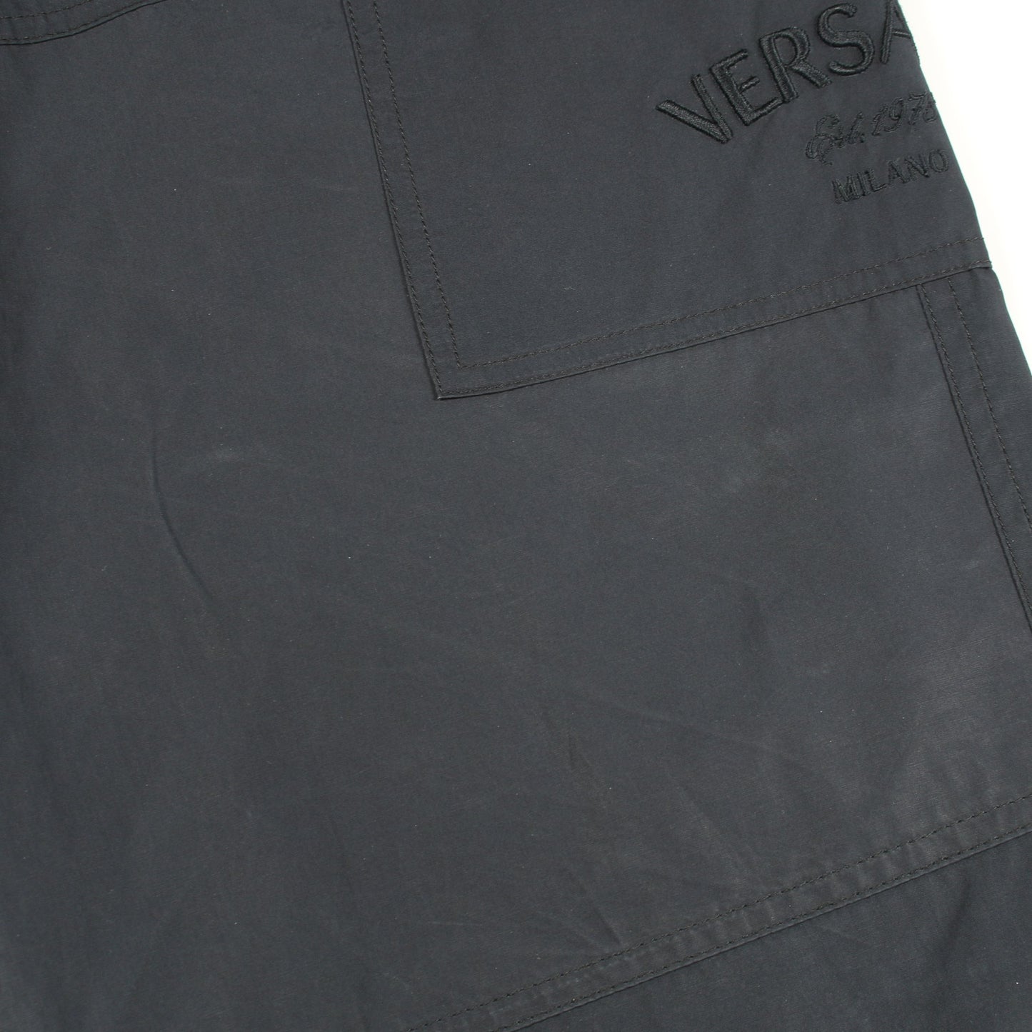 カーゴパンツ イージーパンツ コットン レーヨン ブラック ヴェルサーチ ボトムス Versace