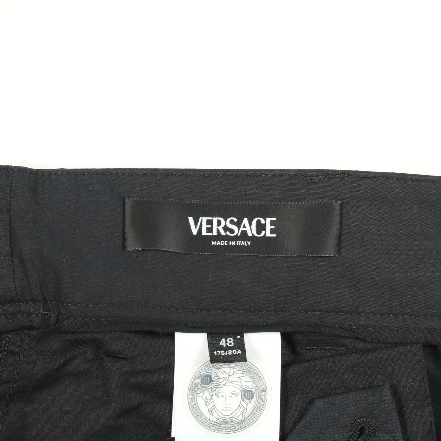 カーゴパンツ イージーパンツ コットン レーヨン ブラック ヴェルサーチ ボトムス Versace