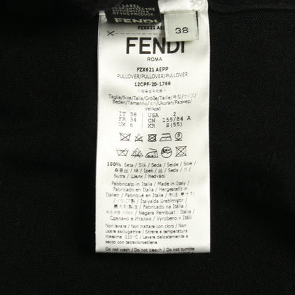 ニット モックネック 長袖 ロゴ シルク ブラック フェンディ トップス FENDI