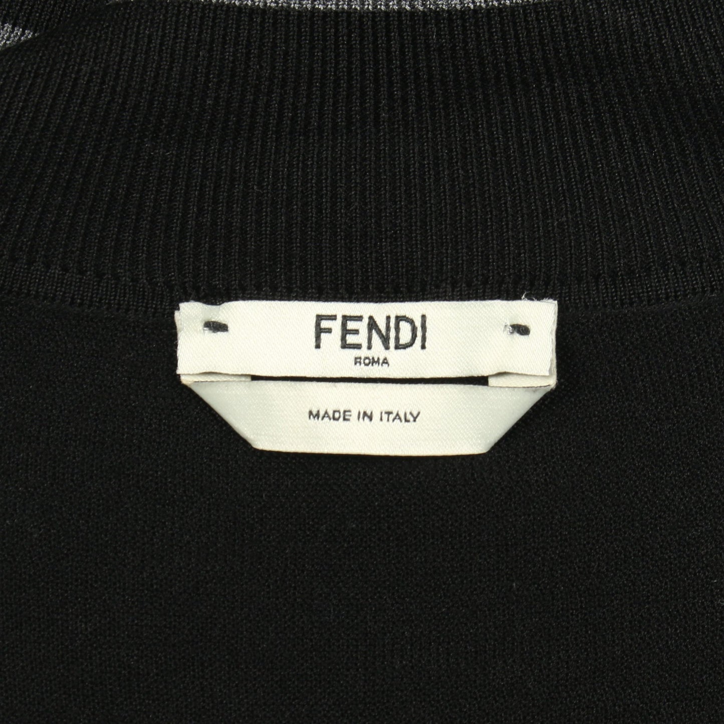 ニット モックネック 長袖 ロゴ シルク ブラック フェンディ トップス FENDI