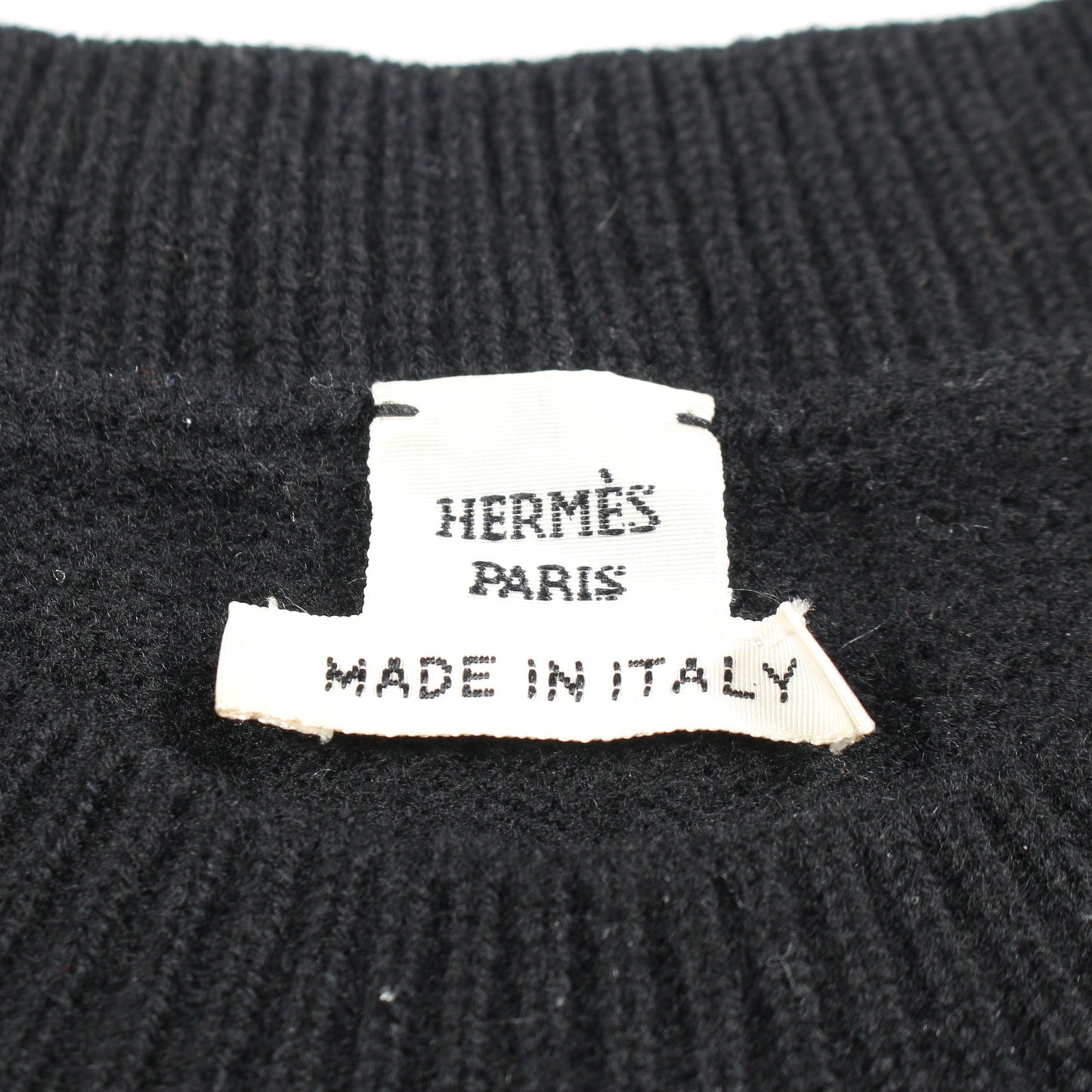 H柄 ニットワンピース 半袖 ウール ブラック エルメス ワンピース HERMES