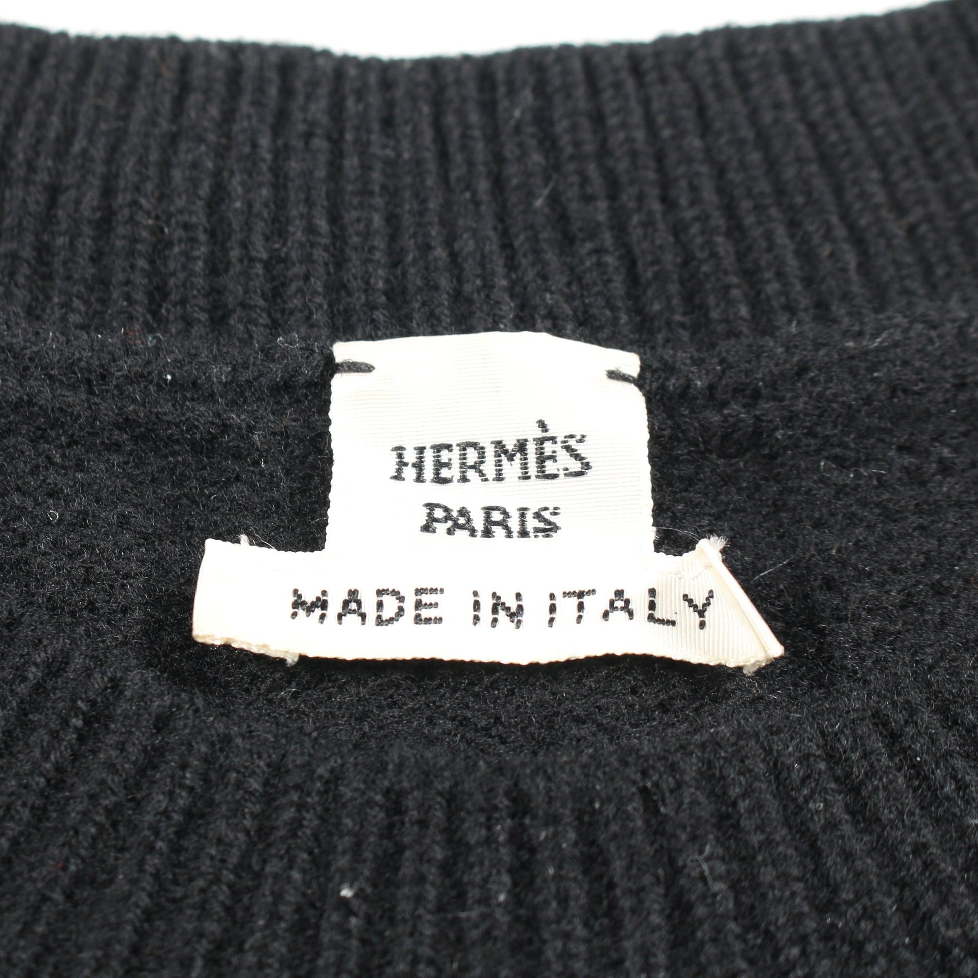 H柄 ニットワンピース 半袖 ウール ブラック エルメス ワンピース HERMES