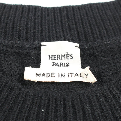 H柄 ニットワンピース 半袖 ウール ブラック エルメス ワンピース HERMES
