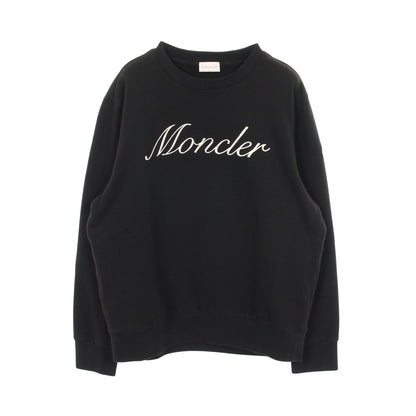 スウェットシャツ クルーネック ロゴ刺繍 コットン ブラック モンクレール トップス MONCLER