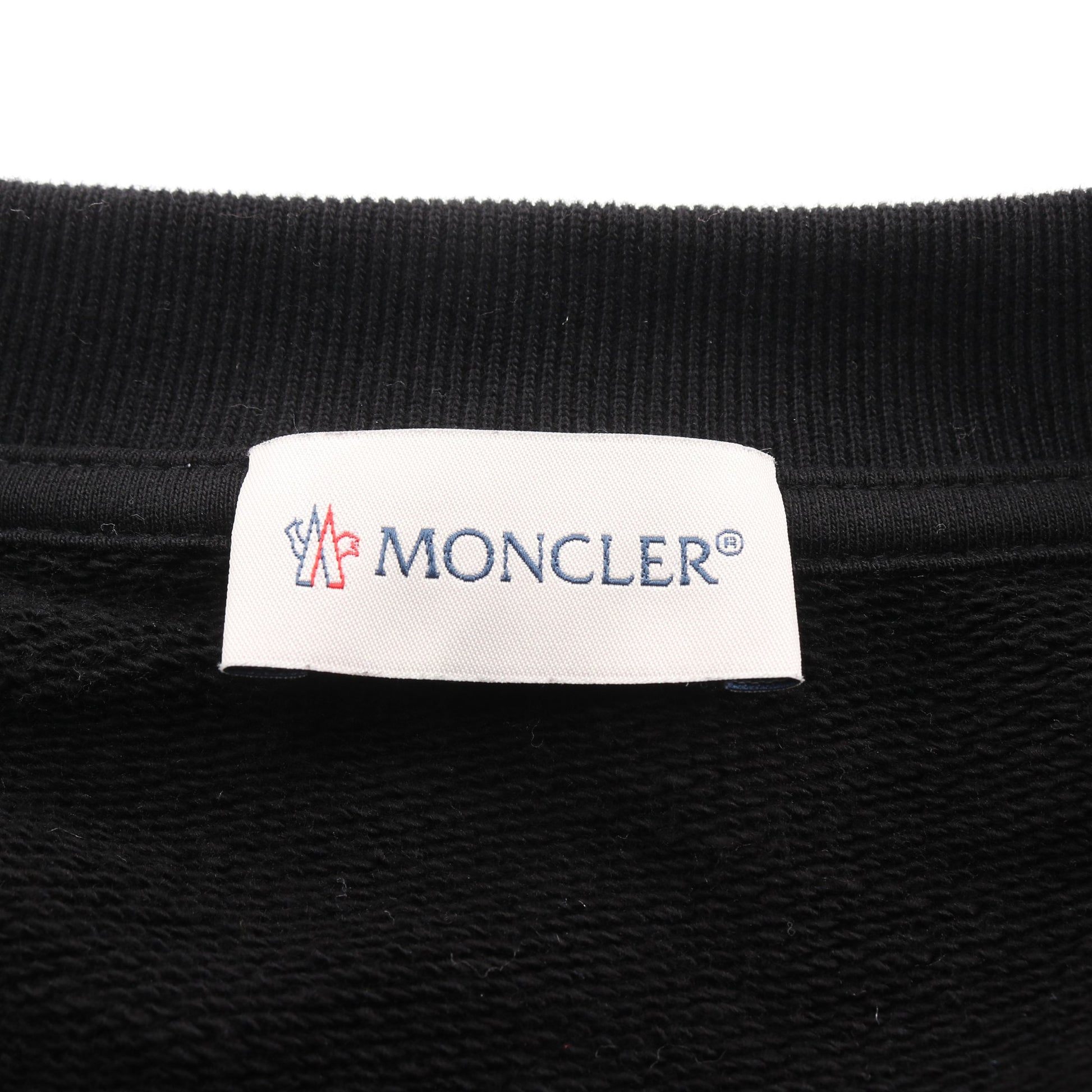 スウェットシャツ クルーネック ロゴ刺繍 コットン ブラック モンクレール トップス MONCLER