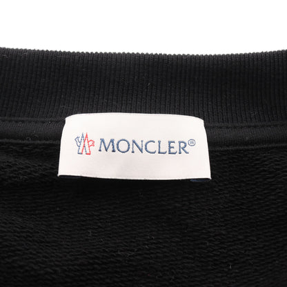 スウェットシャツ クルーネック ロゴ刺繍 コットン ブラック モンクレール トップス MONCLER