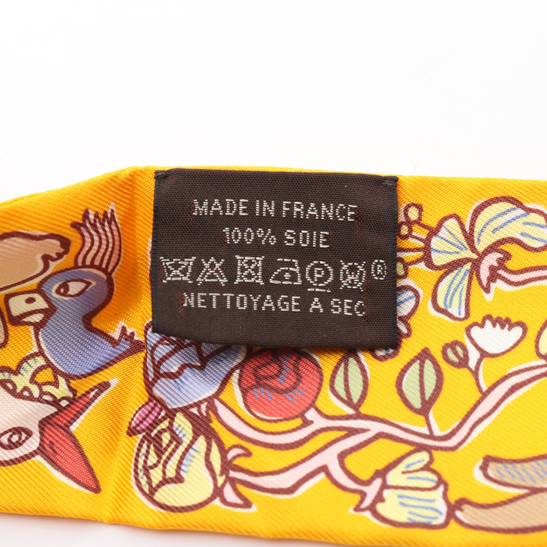 ツイリー MILLE ET UN LAPINS リボン スカーフ シルク オレンジ