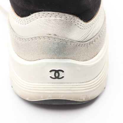 ココマーク スニーカー メタリック レザー ファブリック シルバー ホワイト ブラック シャネル シューズ CHANEL