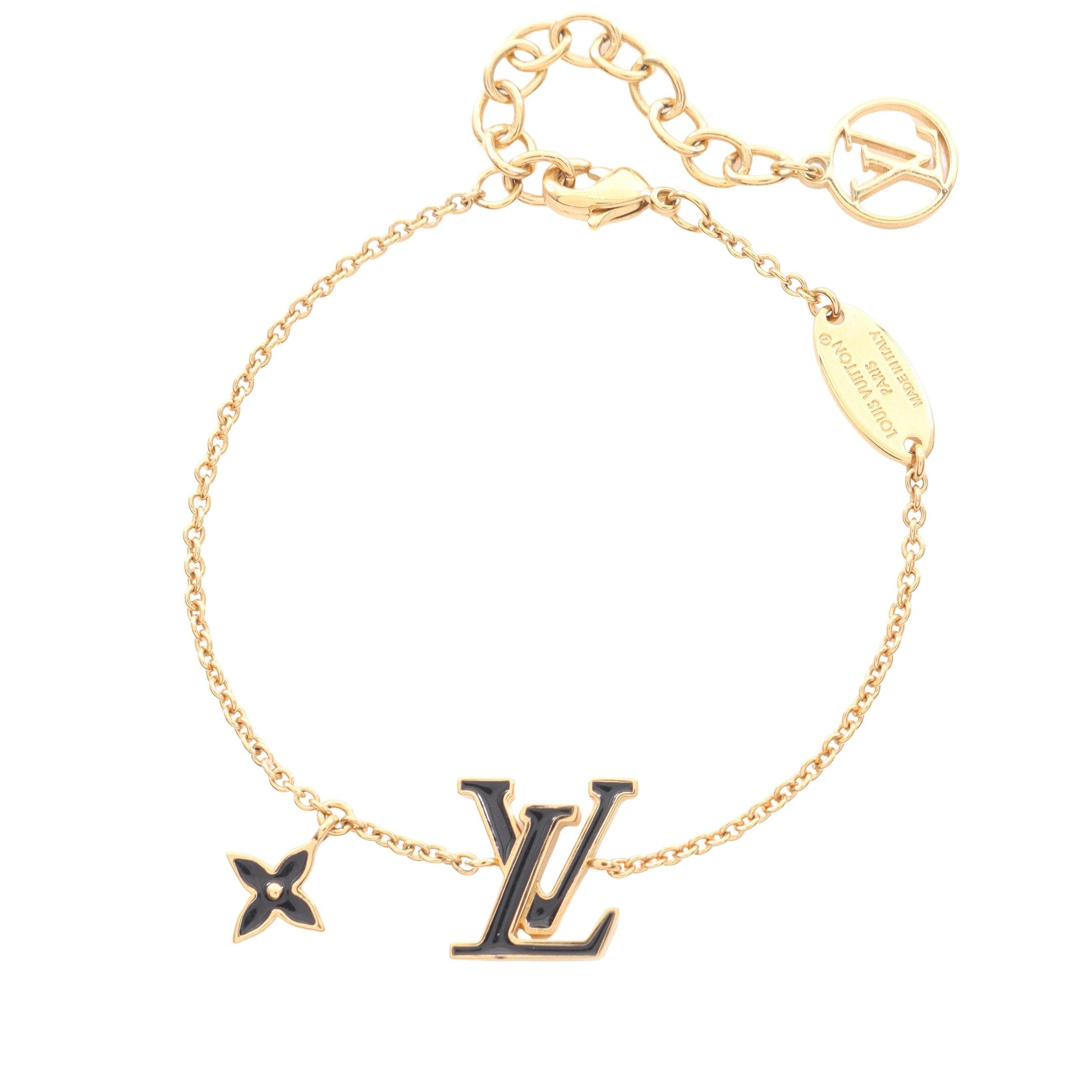 1月4日まで値下げ！極美品、希少品/Louis Vuitton/エナメル/正規 LVアイコニック エナメル ブレスレット GP エナメル ゴールド ブラック