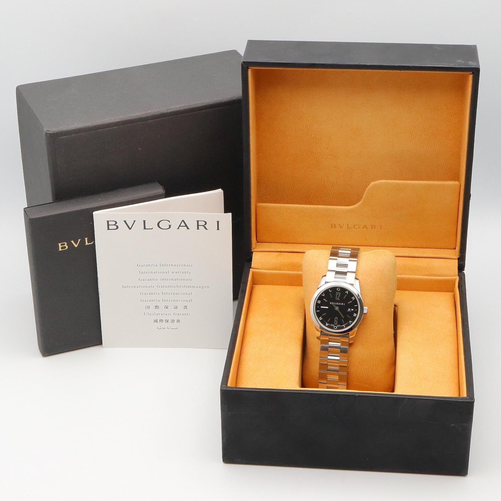 ソロテンポ レディース 腕時計 クオーツ SS ブラック ブルガリ – RECLO