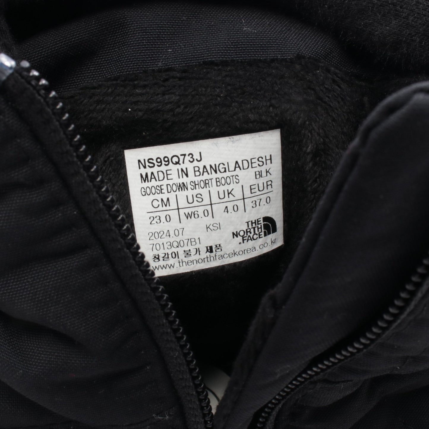 GOOSE DOWN SHORT BOOTS ブーツ ファブリック レザー ブラック ザノースフェイス ホワイトレーベル シューズ THE NORTH FACE WHITE LABEL