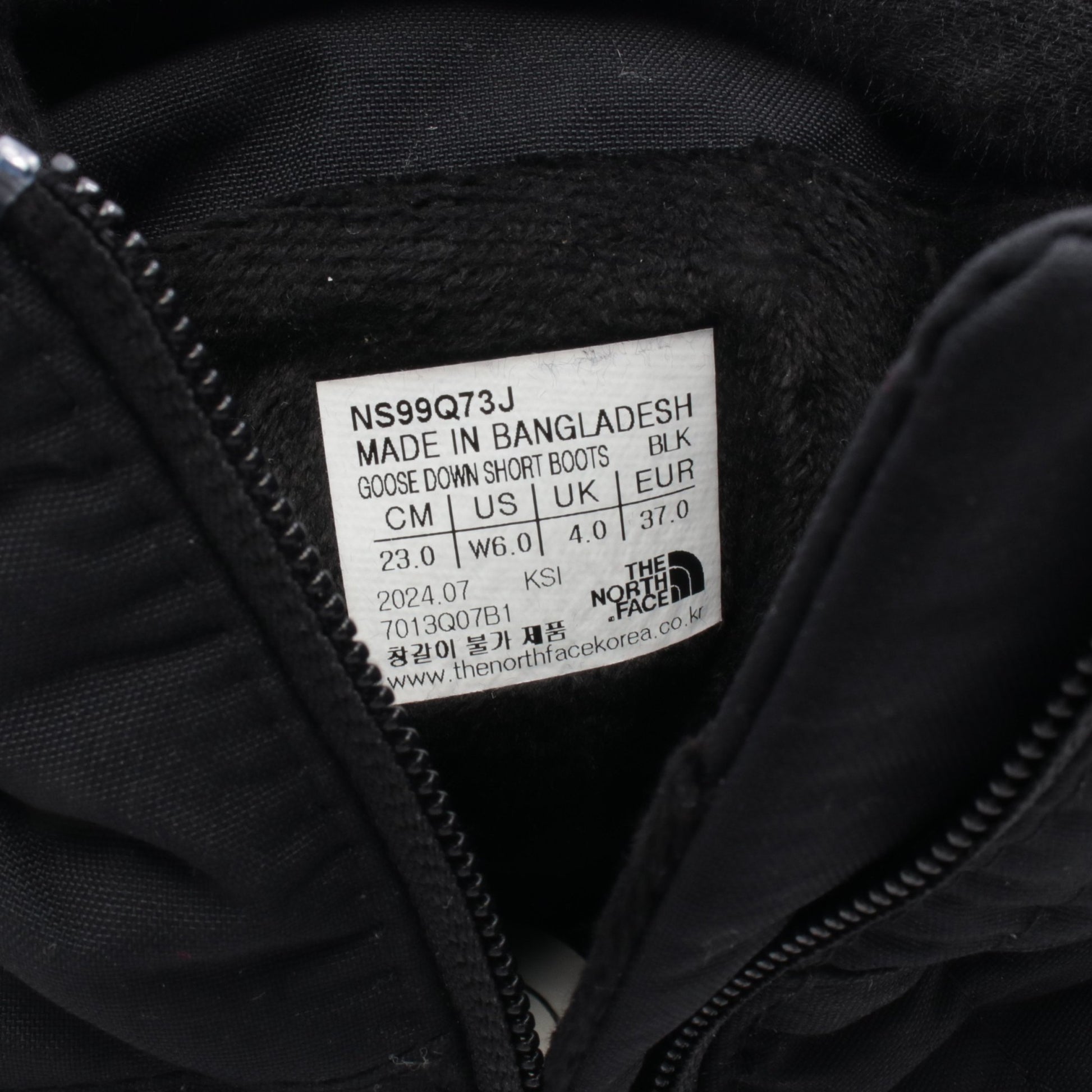 GOOSE DOWN SHORT BOOTS ブーツ ファブリック レザー ブラック ザノースフェイス ホワイトレーベル シューズ THE NORTH FACE WHITE LABEL