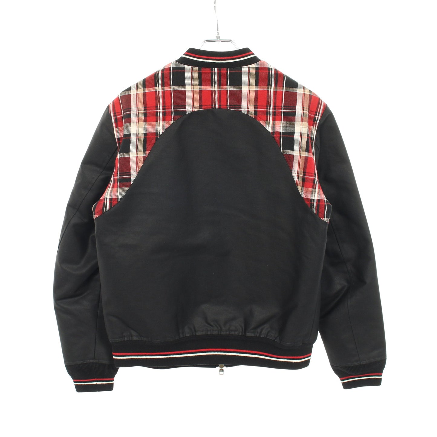 ボンバージャケット チェック コットン ブラック レッド 切替 中綿 アレキサンダーマックイーン アウター ALEXANDER MCQUEEN