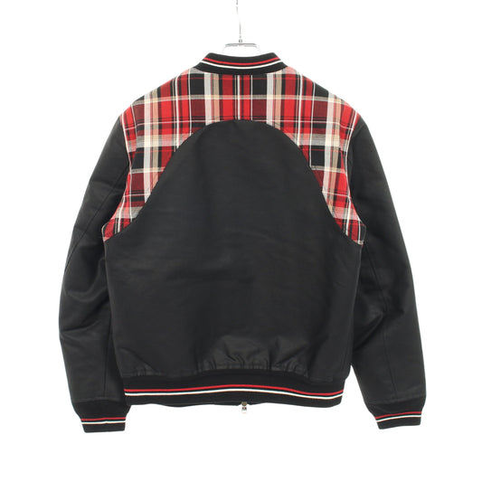 ボンバージャケット チェック コットン ブラック レッド 切替 中綿 アレキサンダーマックイーン アウター ALEXANDER MCQUEEN