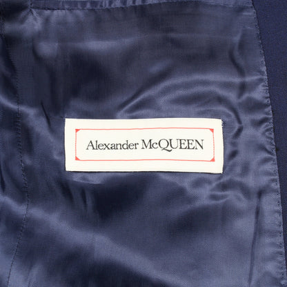 テーラードジャケット ウール モヘヤ ブルー アレキサンダーマックイーン アウター ALEXANDER MCQUEEN