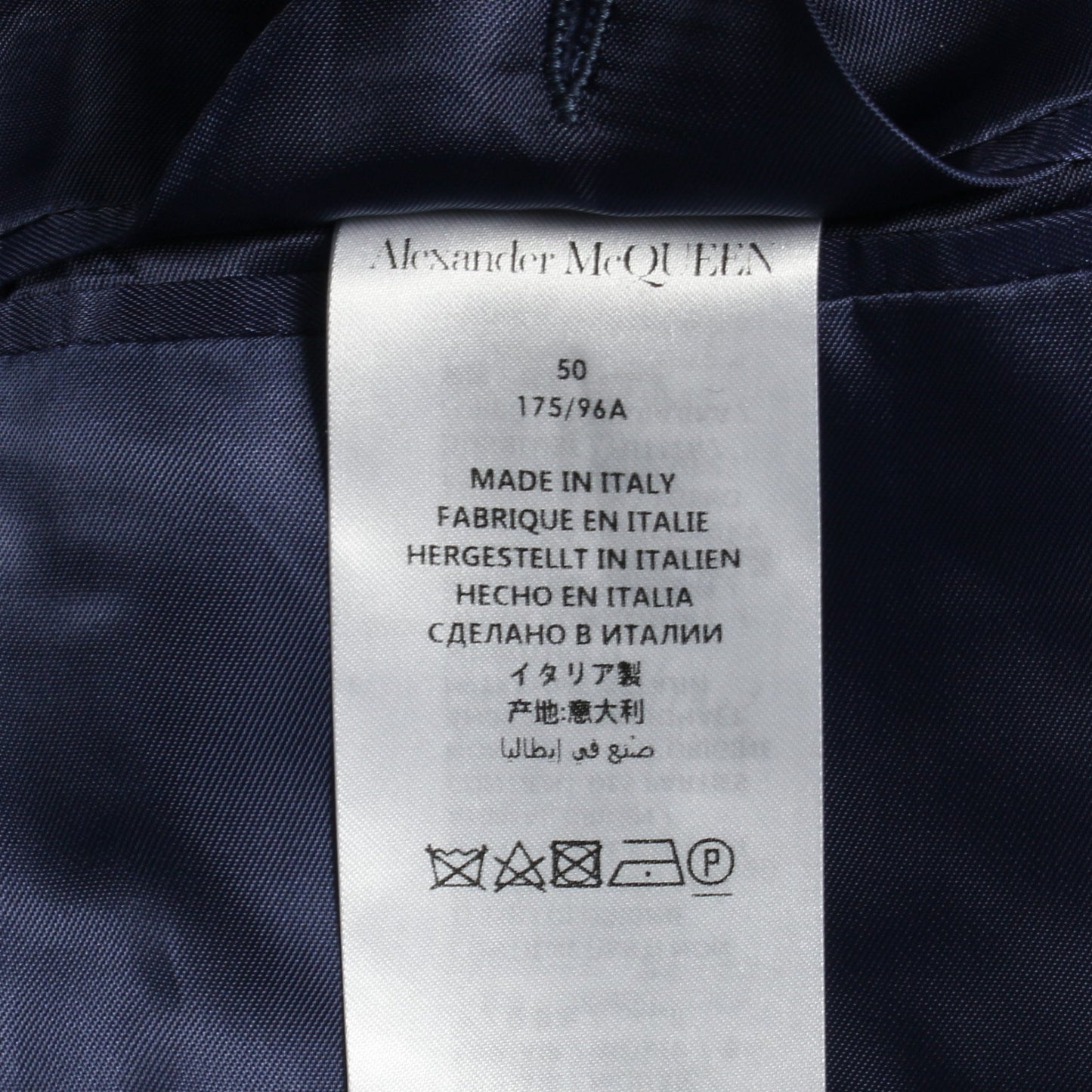 テーラードジャケット ウール モヘヤ ブルー アレキサンダーマックイーン アウター ALEXANDER MCQUEEN