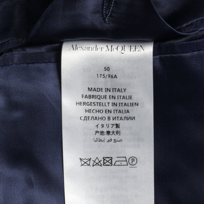 テーラードジャケット ウール モヘヤ ブルー アレキサンダーマックイーン アウター ALEXANDER MCQUEEN