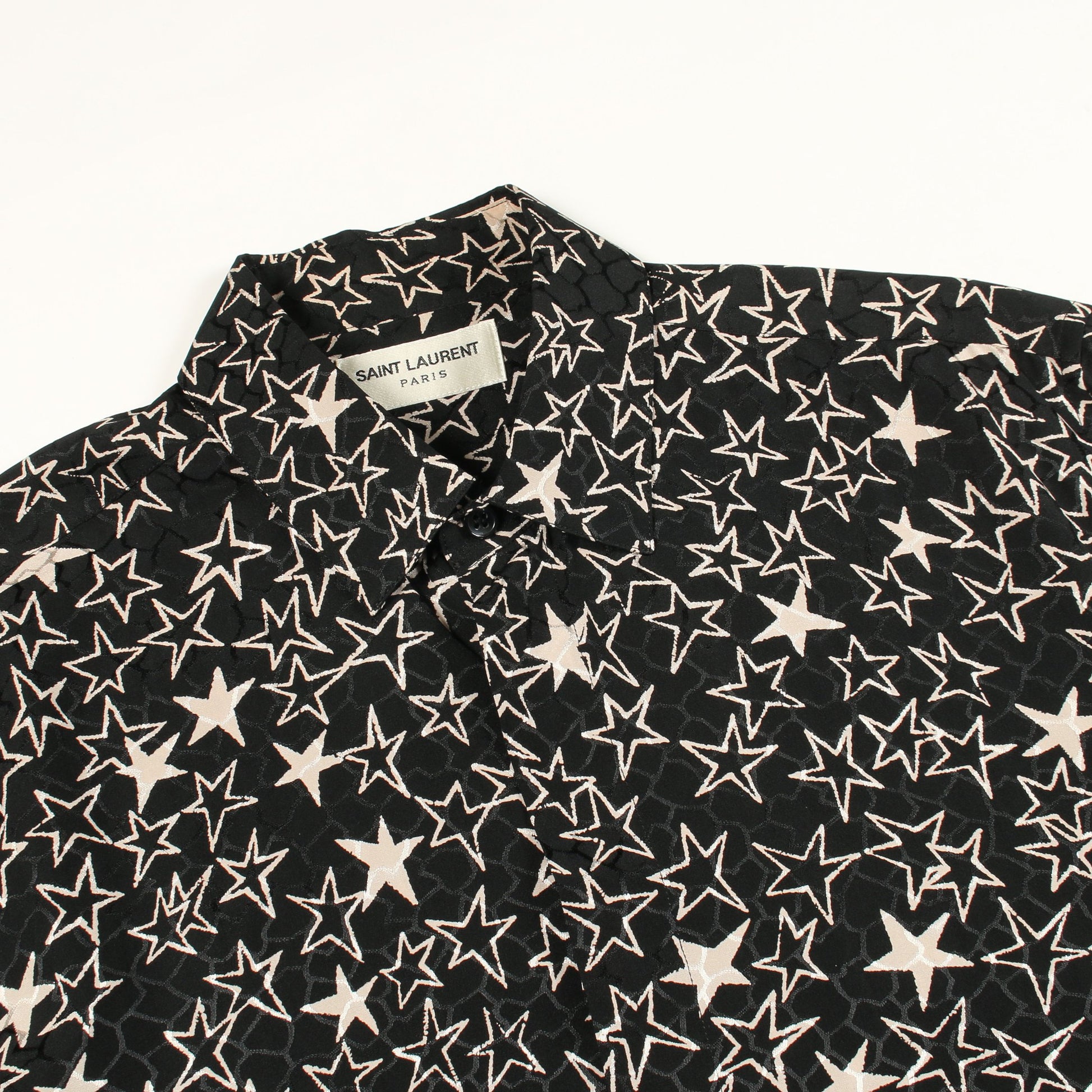 スター シャツ 長袖 シルク ブラック アイボリー サンローランパリ トップス SAINT LAURENT PARIS