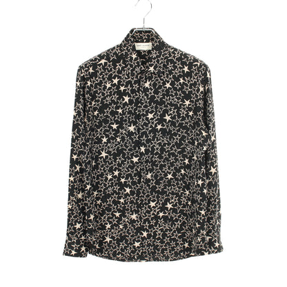 スター シャツ 長袖 シルク ブラック アイボリー サンローランパリ トップス SAINT LAURENT PARIS
