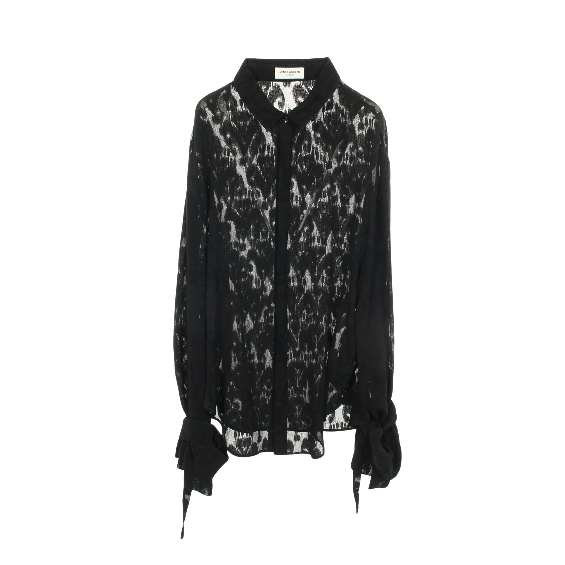 シャツ 総柄レース ブラック サンローランパリ トップス SAINT LAURENT PARIS