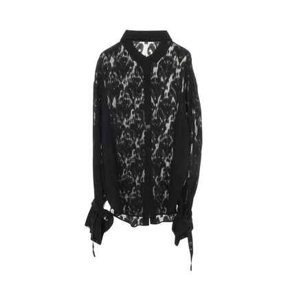 シャツ 総柄レース ブラック サンローランパリ トップス SAINT LAURENT PARIS