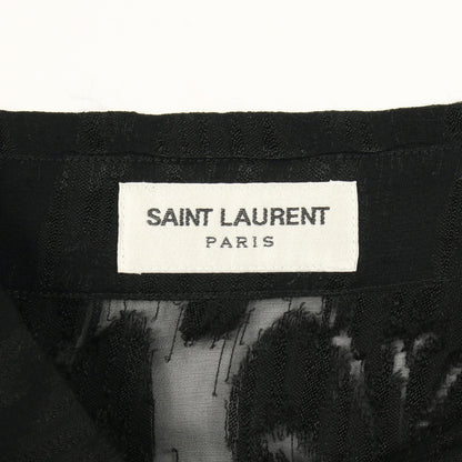 シャツ 総柄レース ブラック サンローランパリ トップス SAINT LAURENT PARIS