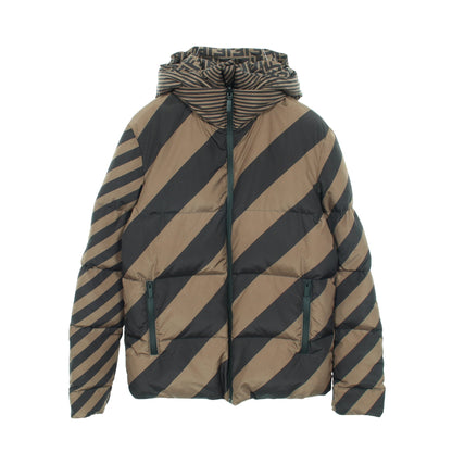 FFロゴ ダウンジャケット カーキグリーン ブラック リバーシブル フェンディ