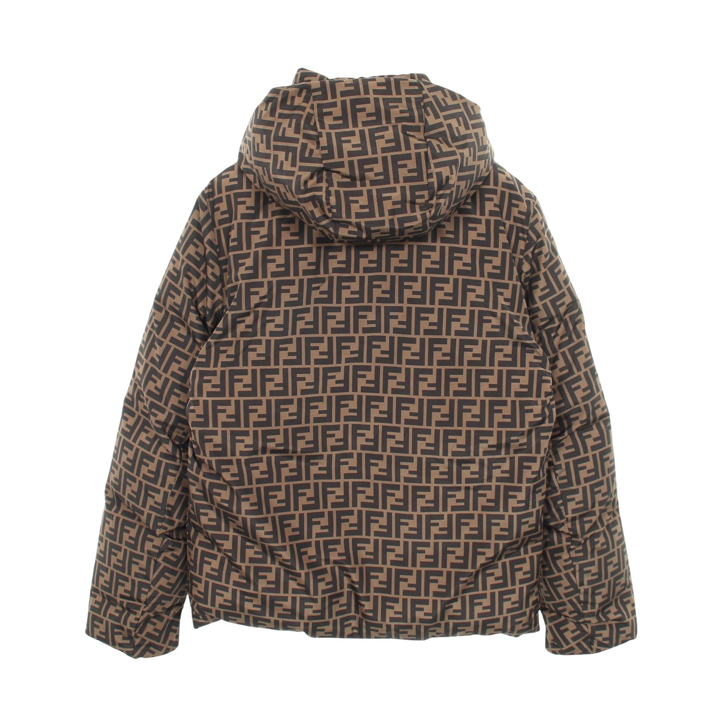 FFロゴ ダウンジャケット カーキグリーン ブラック リバーシブル フェンディ