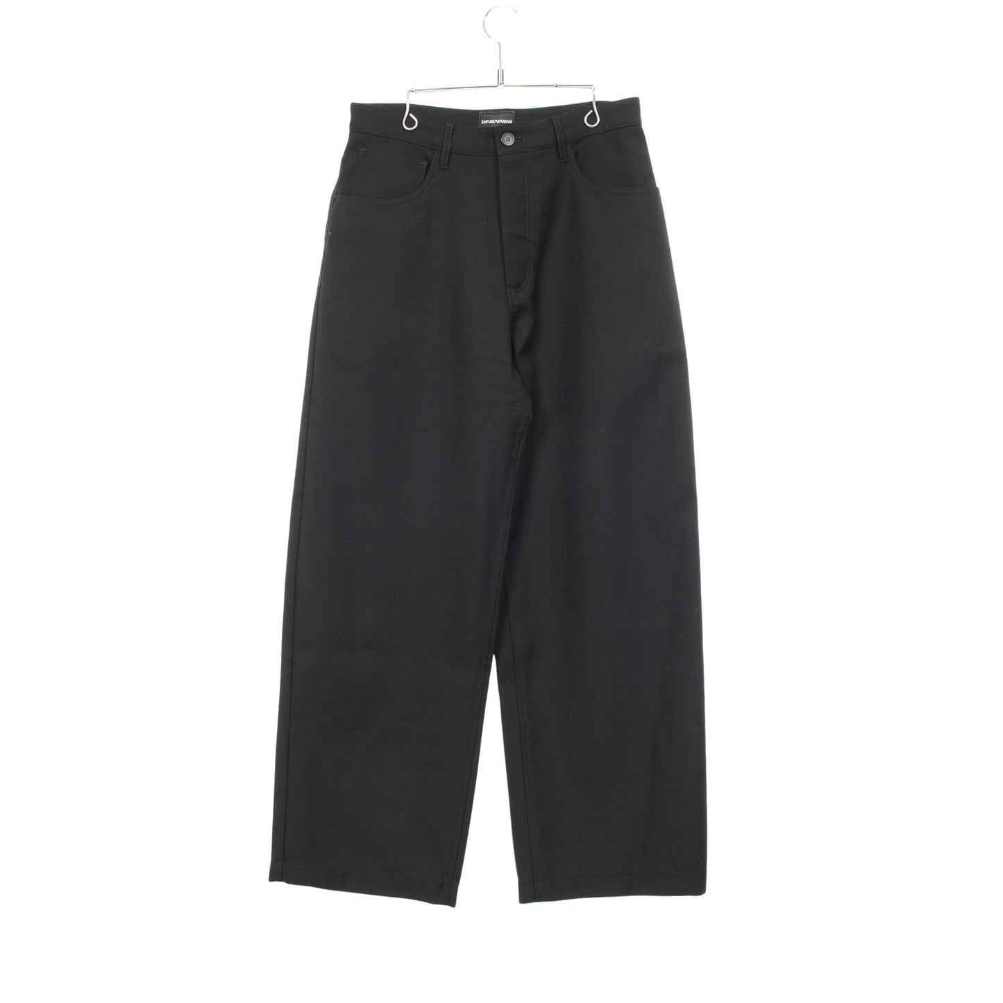 パンツ ウール ブラック エンポリオアルマーニ ボトムス EMPORIO ARMANI