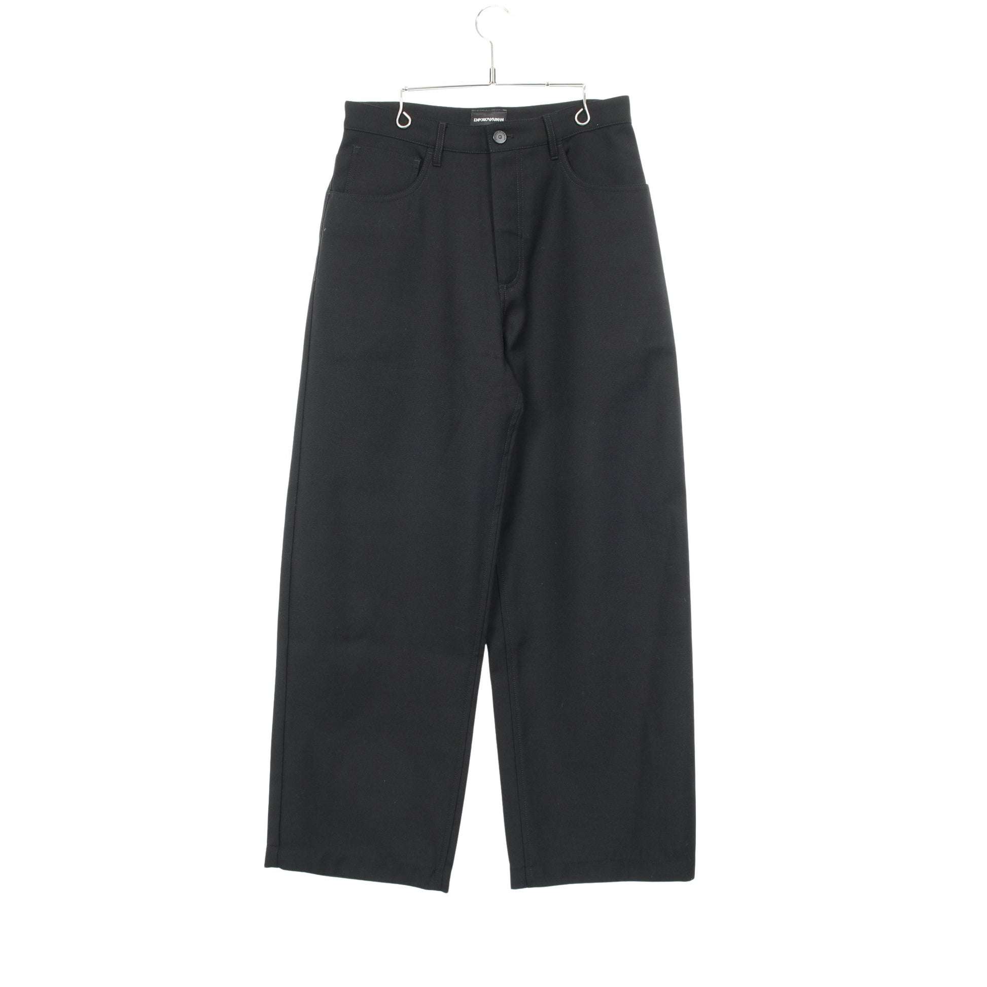 パンツ ウール ブラック エンポリオアルマーニ ボトムス EMPORIO ARMANI