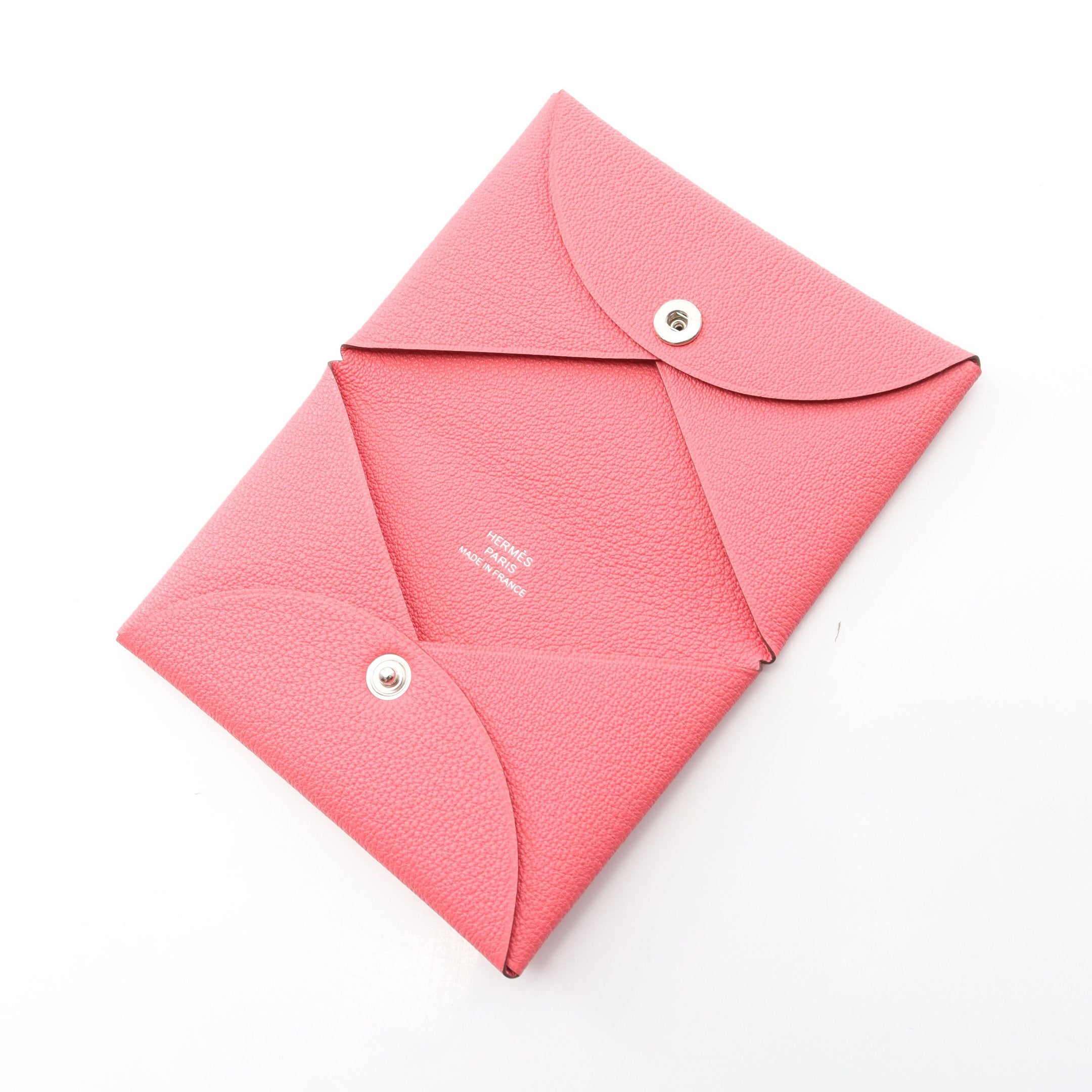 カルヴィ ローズアザレ コインケース シェーブル ピンク シルバー金具