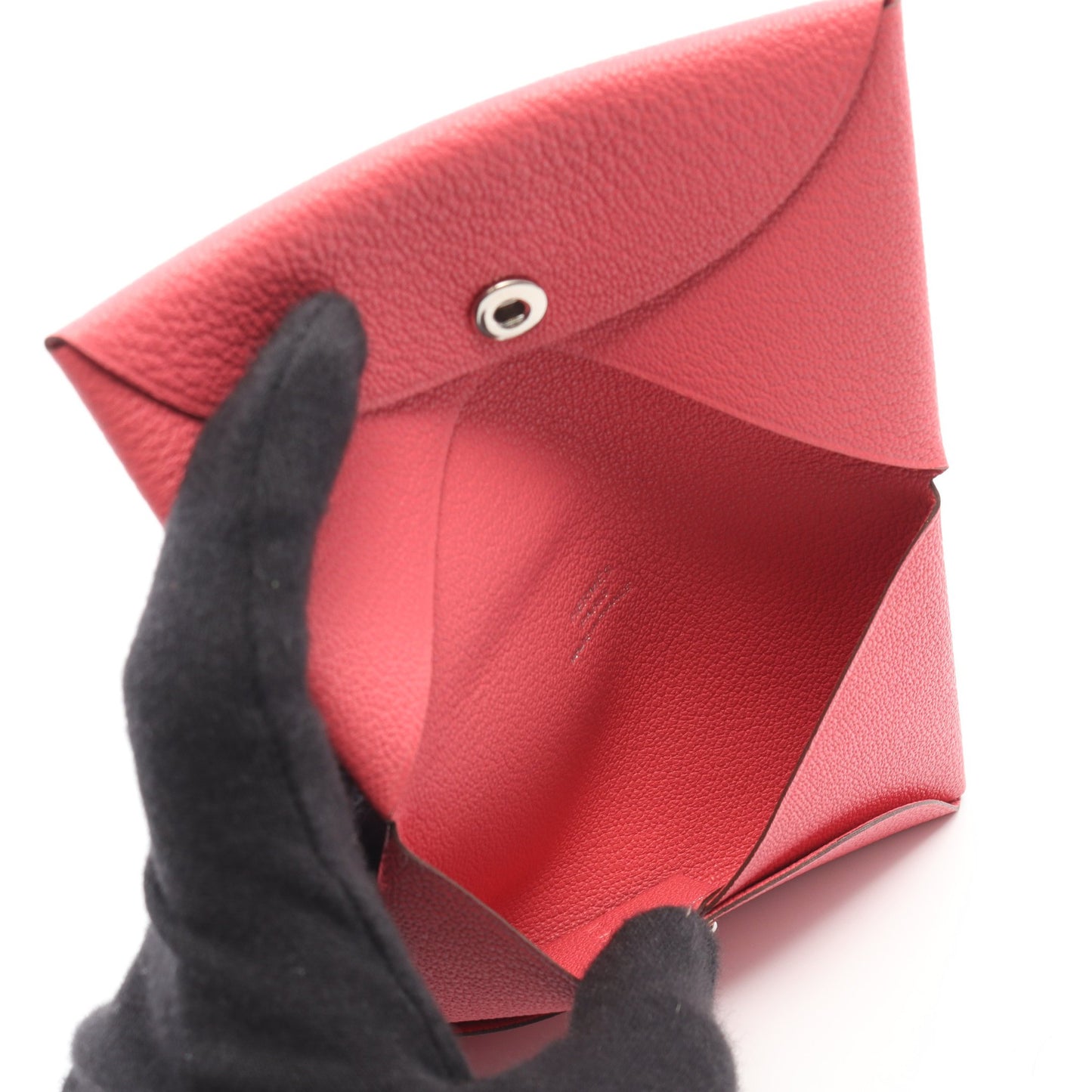 カルヴィ ローズアザレ コインケース シェーブル ピンク シルバー金具 W刻印 エルメス 財布・小物 HERMES