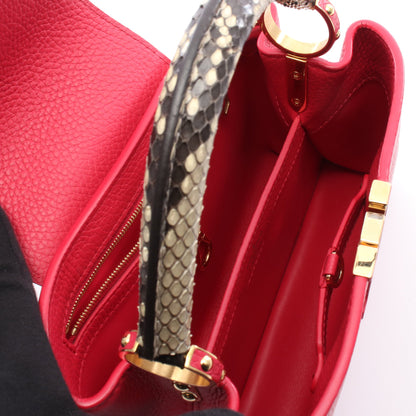 カプシーヌBB フランボワーズ ハンドバッグ レザー パイソン ピンク ベージュ 2WAY ルイヴィトン バッグ LOUIS VUITTON