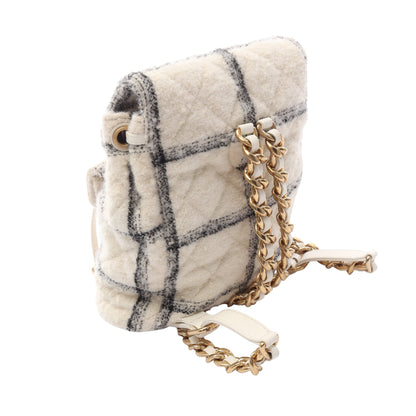 ココマーク バックパック リュックサック ツイード オフホワイト ブラック ゴールド金具 シャネル バッグ CHANEL