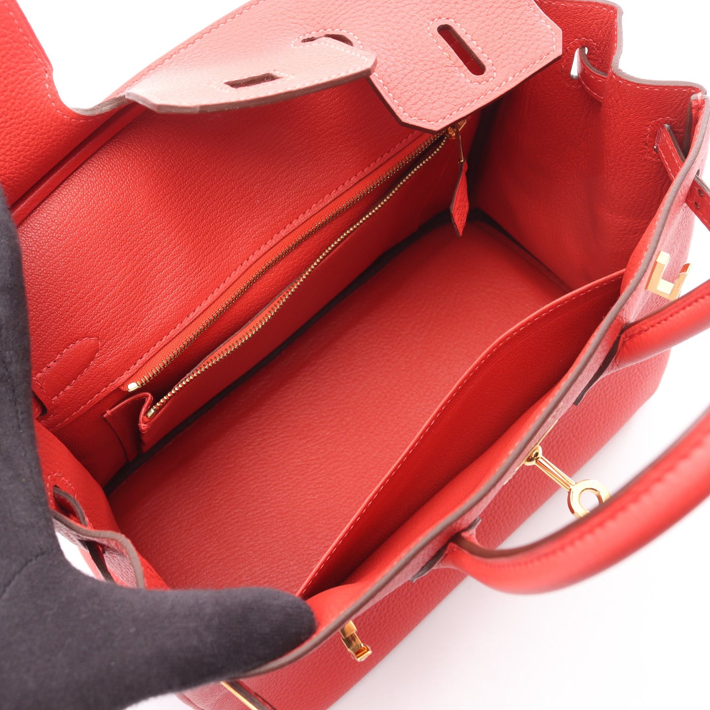 バーキン25 ルージュピヴォワンヌ ハンドバッグ トゴ レッド ゴールド金具 T刻印 エルメス バッグ HERMES